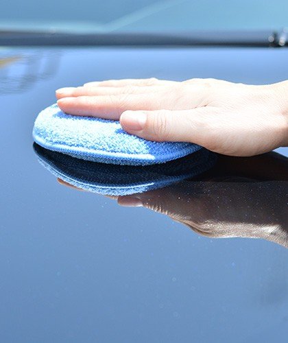 CARCAREZ 24pcs Microfiber Applicator Pad for Car Waxing, Blue