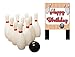 Bowling Happy Birthday Banner and Mini Miniature Bowling Pins Cake Decoration Cake Topper