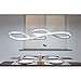 Modern LED Acrylic Chandelier Dining Room Dimmable 3000K~6500K Remote Control Pendant Lights Color/Brightness Adjustable Half Flush Mount Ceiling Hanging Lamp Fixture for Bedroom Livingroom Lighting