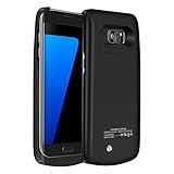 Galaxy S7 Edge Battery Case,Accerzone External Rechargeable Power Bank 5200mAh Protective Portable Slim Backup Charging Case with Kickstand for Samsung Galaxy S7 Edge(Not for S7) (Black)