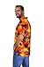 V.H.O Funky Hawaiian Shirt For Men Short Sleeve Front-Pocket Surf, Orange