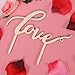 Pixnor Love Cake Topper Love Sign Wood for Wedding Birthday Party