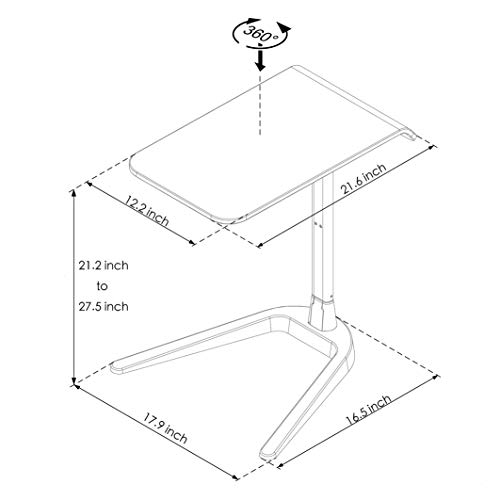 Cozy Space Swivel TV Tray Tables and Easy Storage, Adjustable, Portable