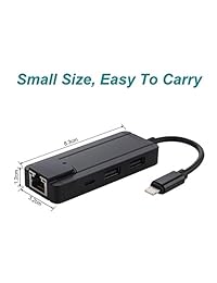 ENBIA - Adaptador de red Ethernet LAN con cable para iPhone, iPad, iPod, 4 en 1, adaptador Ethernet y adaptador de carga y OTG USB