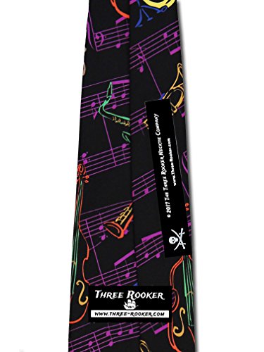 Jazz Instruments Tie Mens Music Neckties by Three Rooker