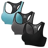 STENFFY Racerback Sports Bras Activewear Medium High Impact for Fitness Workout Yoga Gym 3 Packs
