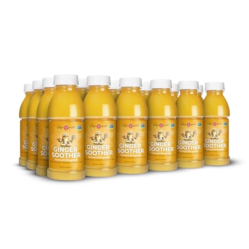 The Ginger People - Ginger Soother Turmeric Gingerade – Soothing Comfort, Real Turmeric and Ginger Juice, Sweetened only with Honey, Simple Ingredients, Enjoy Hot or Cold - 12 Fl Oz Bottle (Pack of 24)