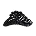 Motique Accessories Shiny Black 5 inch Large Jaw Clip Hair Claw with leaf design