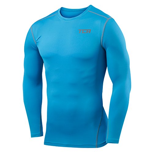 Mens TCA Pro Performance Compression Base Layer Long Sleeve Thermal Top - Sky Blue, XXL