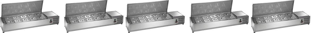 Arctic Air ACP55 55" Refrigerated Countertop Condiment Prep Station 10 Pan, Metallic (5-(Pack))