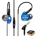 Running Headphones Over Ear in Ear Sports Sweatproof Noise Isolating Earbuds Earphones with Remote and Mic Earhook Wired Stereo Workout Ear Buds for Jogging Gym, Compatible Cell Phones Headset Blue