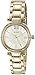 GUESS Women's U0767L2 Dressy Gold-Tone Watch with White Dial , Crystal-Accented Bezel and Stainless Steel Pilot Buckle