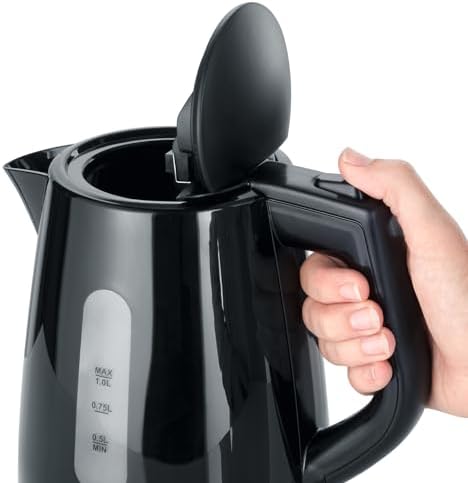 WK 3410 Hervidor de Agua, 2.200 W, 1.0 L aprox., Base 360° con Sistema Inalámbrico, Negro