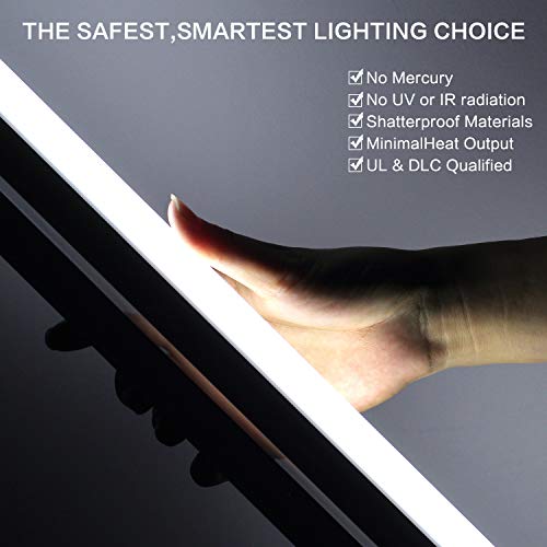DIKAIDA 2 Pack T8 Led Light Tube, 4FT, 18W(32W Replacement), 2000Lm, 6500K Super Bright Fluorescent Replacement Lamp with White Cover, Dual-End & Single-End Powered, Works with/Without Ballast