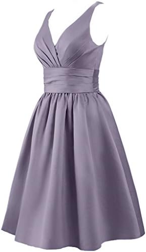 ELLAGOWNS Women's V-neck Short Bridesmaid Dresses Champagne US 14