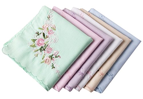 La closure Ladies Soft Embroidery 60s"Cotton Handkerchiefs-Square 43cm
