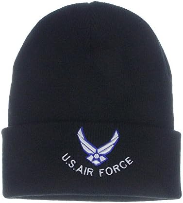 DivaDesigns US Air Force Logo High Definition Embroidery Beanie Cap Hat - Black