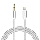 Yeebline Aluminium iPhone 8 Car Auxiliary Audio Cord Lightning to 3.5mm Male Headphone Jack Adapter Audio Stereo Cable for iPhone 8 / 8 Plus / X, iPhone 7 / 7 Plus - Silver