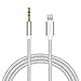 Yeebline Aluminium iPhone 8 Car Auxiliary Audio Cord Lightning to 3.5mm Male Headphone Jack Adapter Audio Stereo Cable for iPhone 8 / 8 Plus / X, iPhone 7 / 7 Plus - Silver