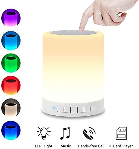 Evaan Boverty LED Touch Lamp Bluetooth Wireless HiFi Light, USB Rechargeable Portable Speaker with TWS for Festival Camping, Different Lighting Modes
