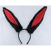JESHVA Plush Bunny Ears Headband for Rabbit Cosplay, 8.3 Inches Long
