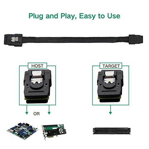 CableDeconn 0.7M Internal Mini SAS 36-Pin to SFF-8087 Cable - Black - Thumbnail 6