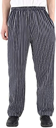 Men's and Women's Uniforms Kitchen Work Baggy Black and White Stripes Pant Cargo Style Chef Pants