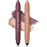 Shadow Liner 2-in-1 Eyeliner Eyeshadow, Shadow Liner Duo Plum, Eyeliner and Eyeshadow, Waterproof Long-Lasting & Smudge-Proof Wear, Smooth, Easy to Color(Champagne + Golden Tigers Eye)
