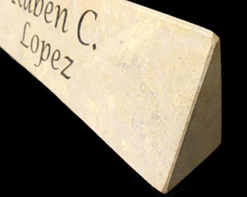 Desk Nameplate Engraved Front Natural Stone