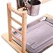 QBLEEV Birdcage Stands Parrot Play Gym Wood Conure Playground Bird Cage Stands Accessories Birdhouse Decor Table Top PlayStand with Ladder Stainless Steel Feeder Cup Tray for Small Medium Parakeets Cathumb 2