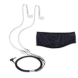 KINDEN Sleeping Sports Anti-radiation Air Tube Headset with Microphone Deep Bass Noise Cancelling for iPhone iPad iPod with Headkerchief