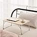 RAINBEAN Foldable Laptop Table Lapdesk, Breakfast Bed, Portable Mini Picnic Desk,Notebook Stand Read Holder for Couch Floor,Folding in Half w’ Inner Storage Space, Aluminum Alloy Leg-Bamboo Wood Grainthumb 1