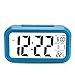 Oneoffcar Children Clocks,Travel Alarm Clock,Battery Operated Backlight Morning Clock For Kids, Pets' Clocks, Large LCD Display(Date,Temperature,Snooze),for Office Bedroom Travel (blue)