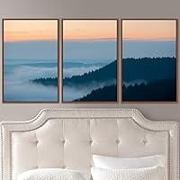3 Piece Framed Canvas Wall Art Orange Sunset Canvas Prints Home Artwork Decoration for Living Room,Bedroom - 16