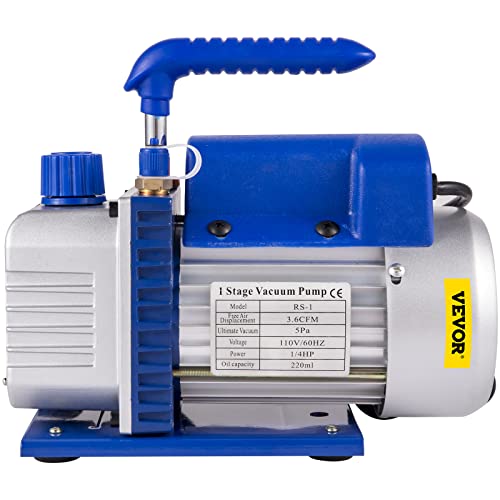 VEVOR Vacuum Pump 3.6CFM 1/4 HP Single Stages HVAC A/C Refrigeration