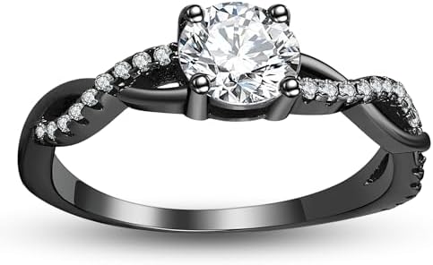 Queena Twist CZ Engagement Rings for Women by Ginger Lyne Ct