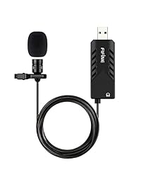 Lavalier Micrófono de solapa, Fifine USB Samsung Galaxy S3 Mini i8190 Condensador Cardioide (Computer Micrófono Plug and Play Micrófono USB con tarjeta de sonido para PC y Mac. (K053)