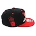 Embroidered California Republic with Bear Claw Scratch Snapback Cap (Black/RED)