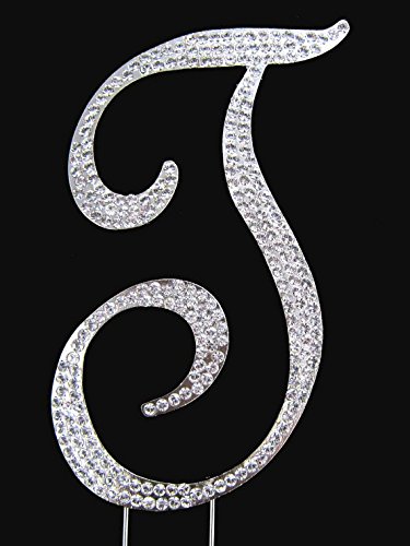 Rhinestone Cake Topper Letter T