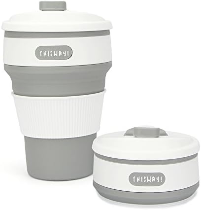 Lesihui Collapsible Cup Portable Reusable Folding Mug for Outdoor, Hiking and Camping, Food-Grade Silicone, BPA-Free (Gray)