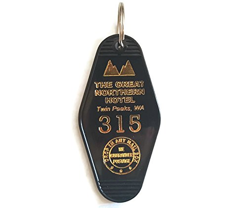 The Great Northern Hotel Room # 315 Twin Peaks Inspired Key Tag Black and Gold