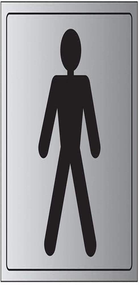 V Safety General Door-Gents Toilet Sign - 200mm x 200mm - 3mm Brushed Alu Comp