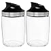 Sugar Dispenser and Grated Cheese Shaker Set By Kitchen De Lujo - BPA Free, Clear Glass Body Jars & Sealing Stainless Steel Ring - Containers Ideal For Pepper, Spices, Parmesan & More - Set of 2