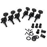 Saliency Black Guitar Tuning Pegs Machine Head Tuners 3L 3R 6pcs Guitar Parts