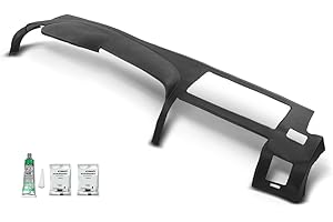 PIT66 Dash Cover Dashboard Panel w/Adhesive Compatible with Chevy Silverado/GMC Sierra 2007-2013, Fit Dual Glovebox Style Dashes Bezel Only (Black TPE)