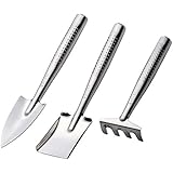 Sethjcsy 3 Piece Stainless Steel Garden Tools Set Mini Tools Gardening Kit