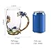 COAWG 330ML Tea Cup Glass Coffee Mugs, Handmade Rose Flower Butterfly Tea Mug with Spoon Gift for Birthday Wedding Christmas