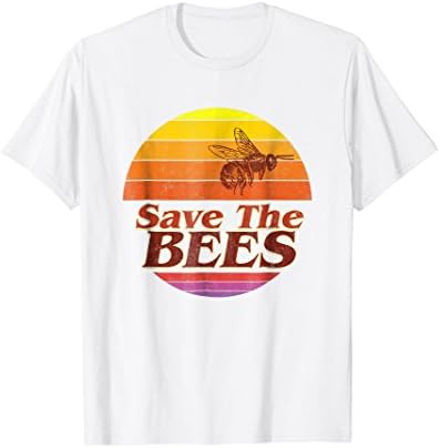Save The Bees T-shirt Flower Men Women Vintage Retro Fashion