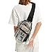 Clear Sling Bag for Women Shoulder Crossbody Backpack Chest Daypack one strap backpack see through transparent Stadium Approved(samll) Black