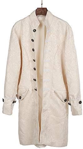 Amazon Co Jp Blingdots メンズ プリント 長袖 コート ファッション レトロ タキシード 中世貴族風 舞台 ジャケット 中世 貴族 衣装 豪華 メンズ 宮廷服 コート 演劇 舞台服 ステージ衣装 ルネサンス パンク風 西洋中世 紳士 国王 王子様 パーティー 服 ファッション 小物